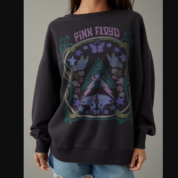 American Eagle Pink Floyd Black Graphic Sweatshirt \\ Size Large // Super Cozy - Picture 1 of 9